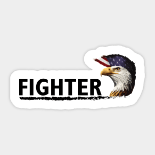 Fighter Spirit Of American ( Black ) Sticker